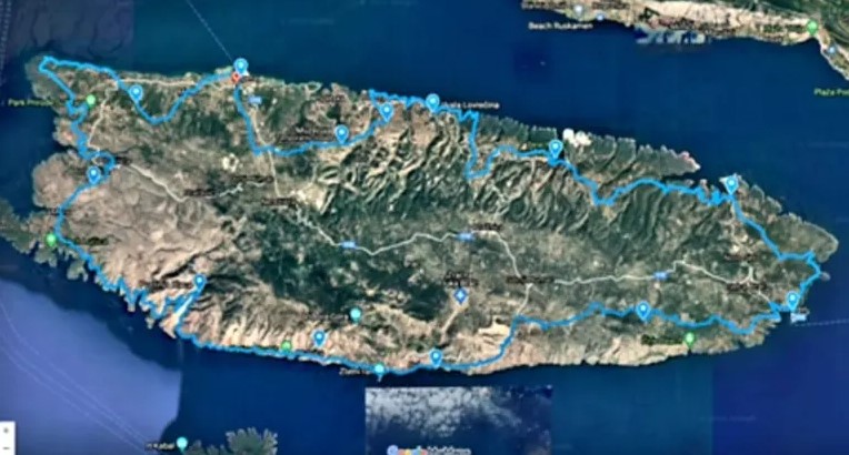 Brac island, map from the sky, via brattia trail, otok brac,
